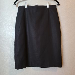 NWOT J Crew Linen Cotton Pencil Skirt Black